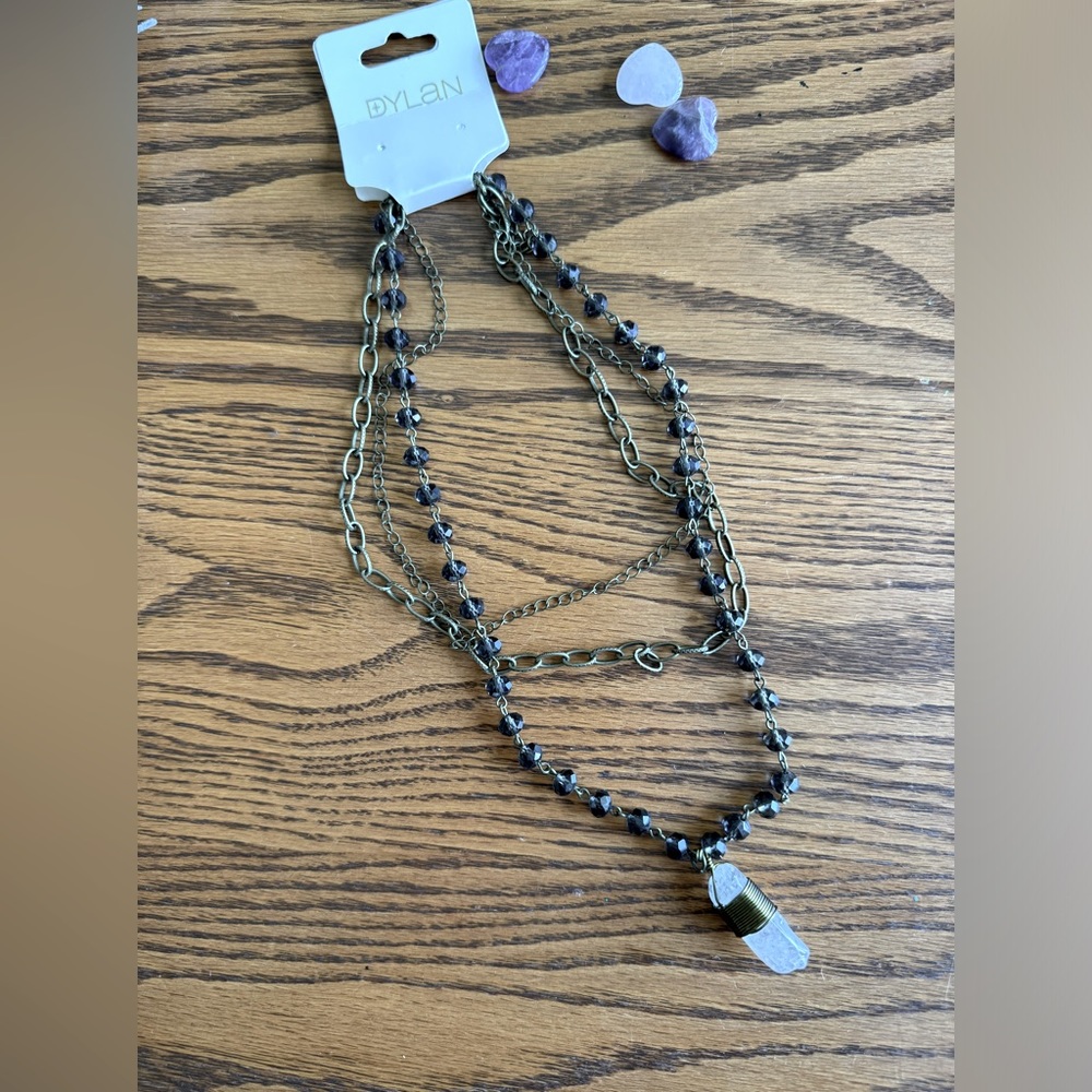 Triple layered vintage crystal necklace